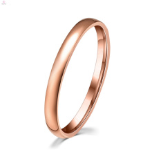 Anillo de bodas de oro rosa brillante Midi anillo de bodas de compromiso de las mujeres